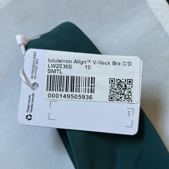 LULULEMON ALIGN V- NECK BRA C/D in STORM TEAL SZ 10 NWT - Picture 5 of 6